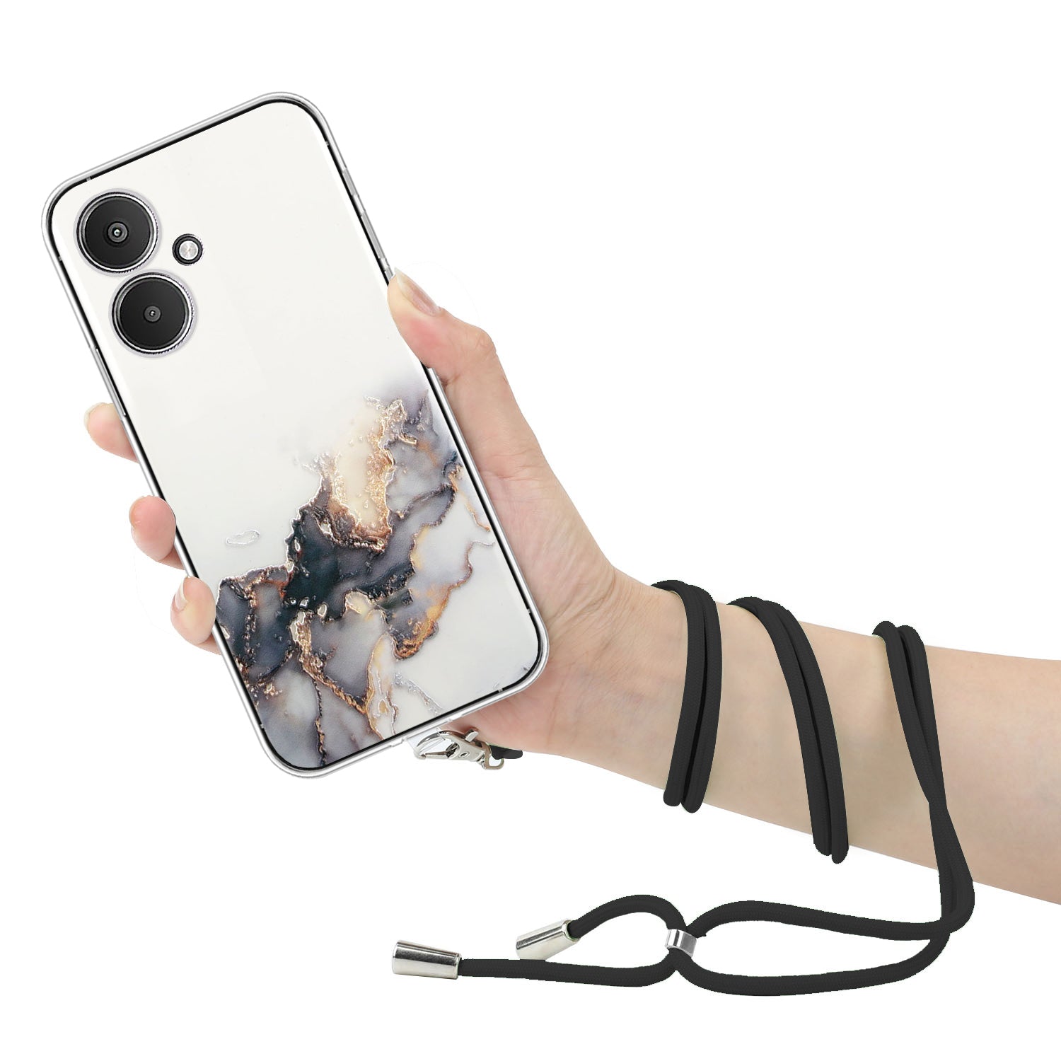 For Xiaomi Poco M6 5G / Redmi 13C 5G / Redmi 13R 5G TPU Case Marble Pattern Phone Cover with Lanyard For Xiaomi Poco M6 5G / Redmi 13C 5G / Redmi 13R 5G TPU Case Marble Pattern Phone Cover with Lanyard